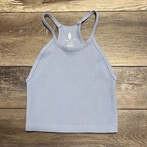NWOT FP Movement Happiness Runs Crop Tank XS/S Light Blue